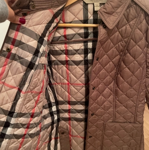 AUTH BURBERRY Quilted Nova Check Plaid lined jacket SIZE SMALL - Picture 7 of 8